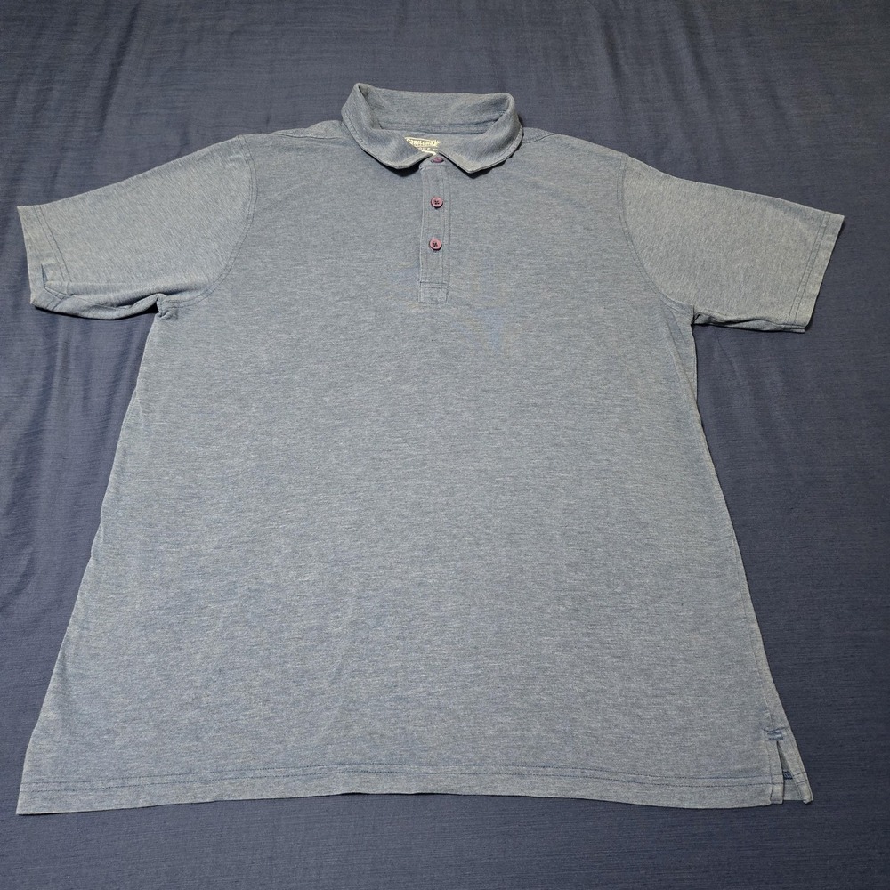 Cariloha Shirt Mens Large Blue Soft Bamboo‎ Fit Performance Polo Tagless Stretch